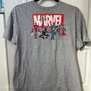 Marvel Heather Gray Tee with Red Logo